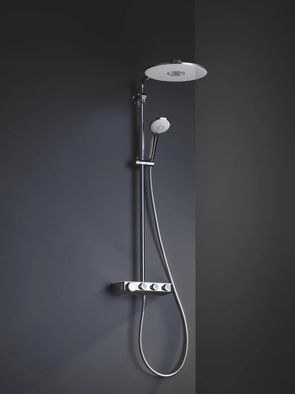 Душевая система Grohe SmartControl 26507LS0 с термостатом Белая луна латунь на стену