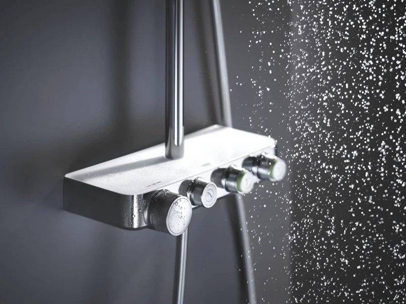 Душевая система Grohe SmartControl 26507LS0 с термостатом Белая луна латунь на стену