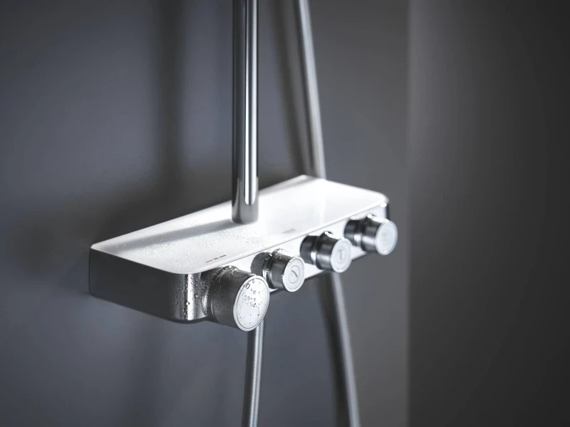 Душевая система Grohe SmartControl 26507LS0 с термостатом Белая луна латунь на стену