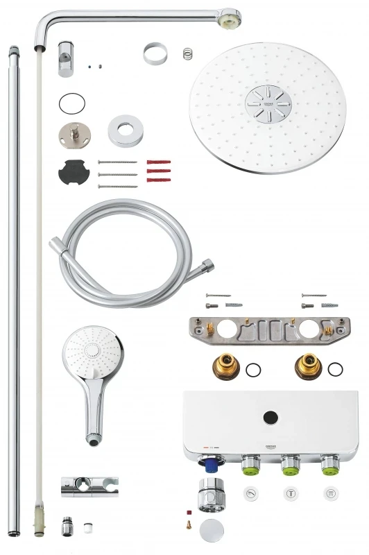 Душевая система Grohe SmartControl 26507LS0 с термостатом Белая луна латунь на стену