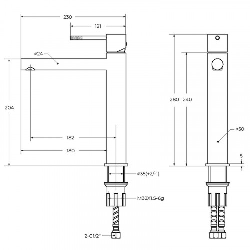 Смеситель для раковины Cezares Relax RELAX-LC2-01-W0 Хром нержавеющая сталь