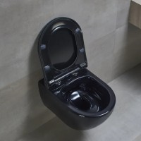 Унитаз биде beWash Bogen 88303606 подвесной Черный глянец с сиденьем Микролифт фарфор подвесной