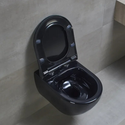Унитаз биде beWash Bogen 88303606 подвесной Черный глянец с сиденьем Микролифт фарфор подвесной