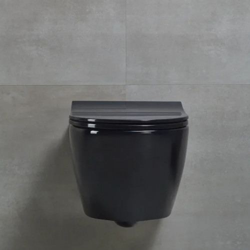 Унитаз биде beWash Bogen 88303606 подвесной Черный глянец с сиденьем Микролифт фарфор подвесной