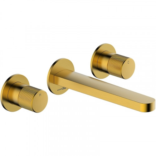 Смеситель для раковины WasserKRAFT Schunter 8245 Золото матовое латунь встраиваемый