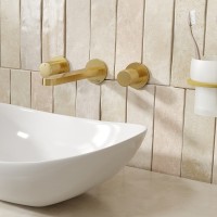 Смеситель для раковины WasserKRAFT Schunter 8245 Золото матовое латунь встраиваемый