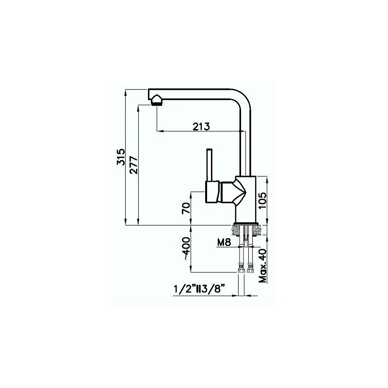 Смеситель для кухни Rivelato Vico 9021603 topazio cromo цвет Топаз Хром