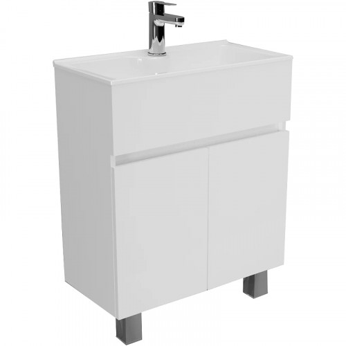 Тумба с раковиной 1MarKa Mira 60Н У83301 Белый глянец МДФ / ЛДСП