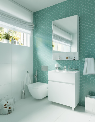 Тумба с раковиной 1MarKa Mira 60Н У83301 Белый глянец МДФ / ЛДСП