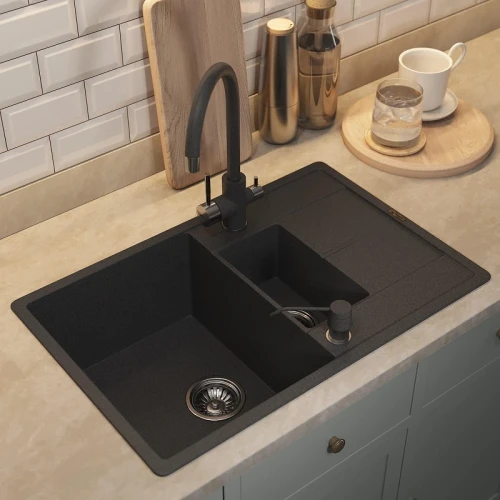 Кухонная мойка Uperwood Quartz Premium UPD-05-04 78 3910202119 цвет Черный матовый