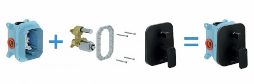 Смеситель для душа Ravak 10° Free black-TD F 065.20 X070158 Черный матовый латунь встраиваемый