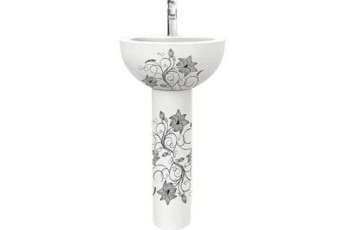 Раковина Sanita Luxe Art Flora ARTSLWB10 Белая с узором