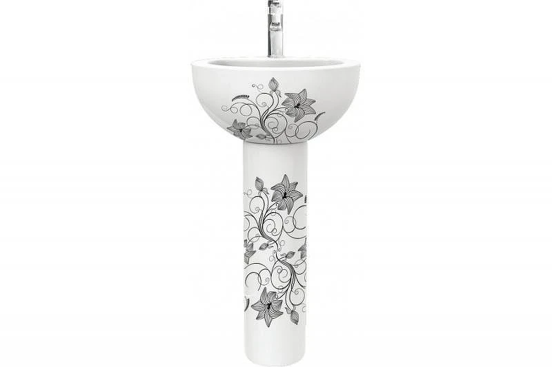 Раковина Sanita Luxe Art Flora ARTSLWB10 Белая с узором