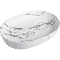 Раковина-чаша SantiLine 60 SL-7022MM Мрамор матовый фаянс накладная