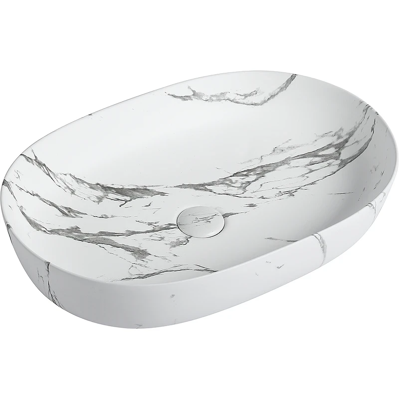 Раковина-чаша SantiLine 60 SL-7022MM Мрамор матовый фаянс накладная