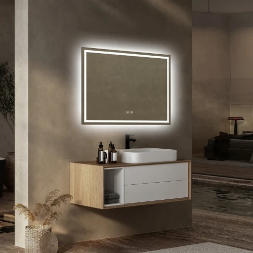 Зеркало Abber See 80 AG6104SP с подсветкой с сенсорным выключателем и диммером стекло