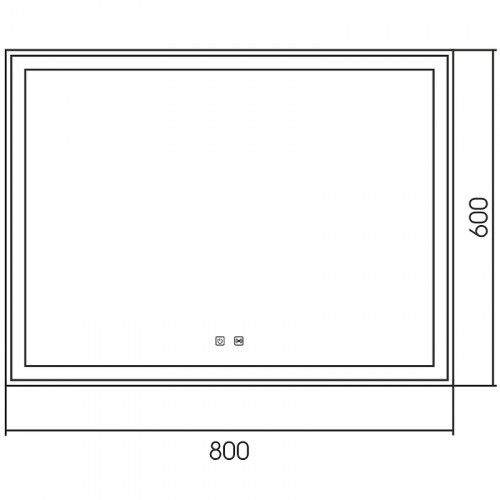 Зеркало Abber See 80 AG6104SP с подсветкой с сенсорным выключателем и диммером стекло