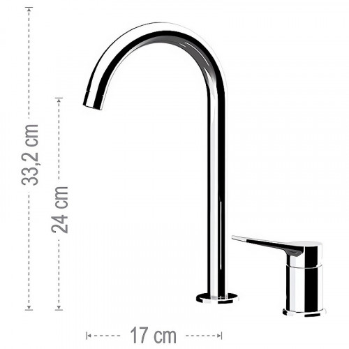 Смеситель для раковины Remer Slash SL57L Хром латунь