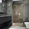 Душевая дверь Maybah Glass MGD-521-4 805x1950 на петлях Хром глянцевый стекло бронзовое матовое