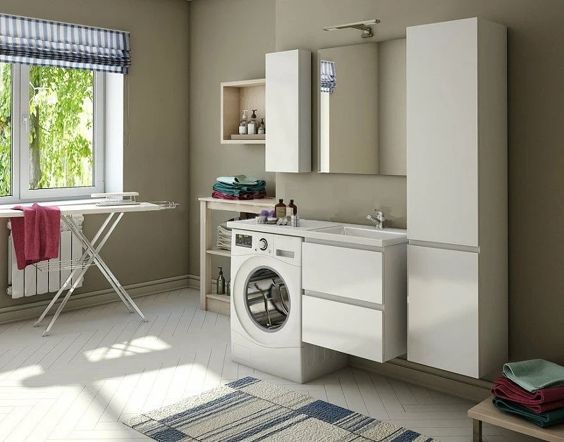 Тумба с раковиной Эстет Dallas Luxe 105 R ФР-00009672 подвесная Белая МДФ / ЛДСП