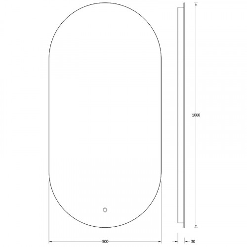 Зеркало Evoform Ledshine 100x50 BY 2687 с подсветкой 21.5 W - сенсорный выключатель - нейтральный белый свет стекло