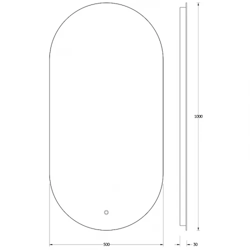 Зеркало Evoform Ledshine 100x50 BY 2687 с подсветкой 21.5 W - сенсорный выключатель - нейтральный белый свет стекло
