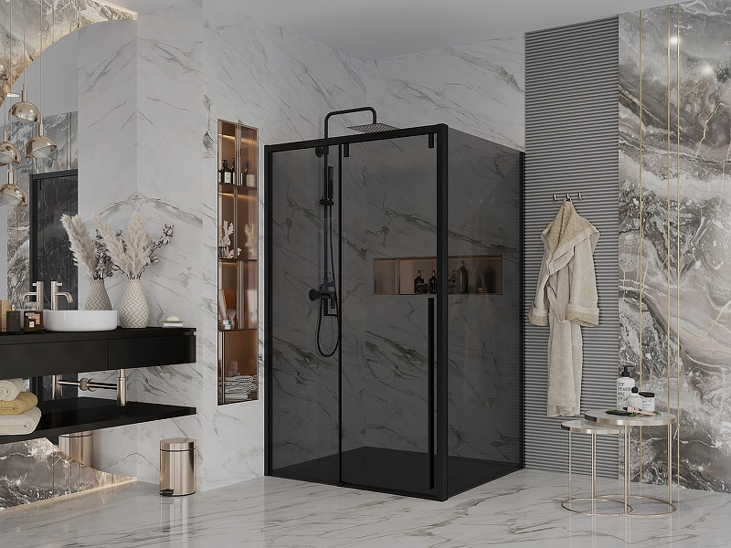 Душевая стенка Ambassador Intense 110 110IBB профиль Черный cтекло тонированное