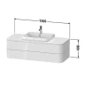 Тумба под раковину Duravit Happy D.2 Plus 130 HP497209292 подвесная цвет Каменно-серый матовый