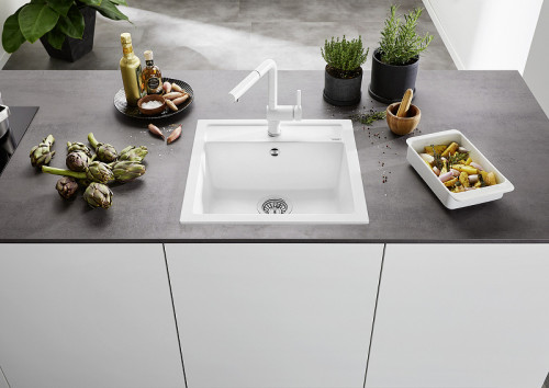 Кухонная мойка Blanco Dalago 5 518524 Белая искусственный камень (литьевой мрамор) встраиваемый