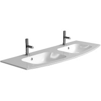 Раковина Jacob Delafon Nona 140 EB1883RU-00 двойная Белая искусственный камень (литьевой мрамор) полувстраиваемая