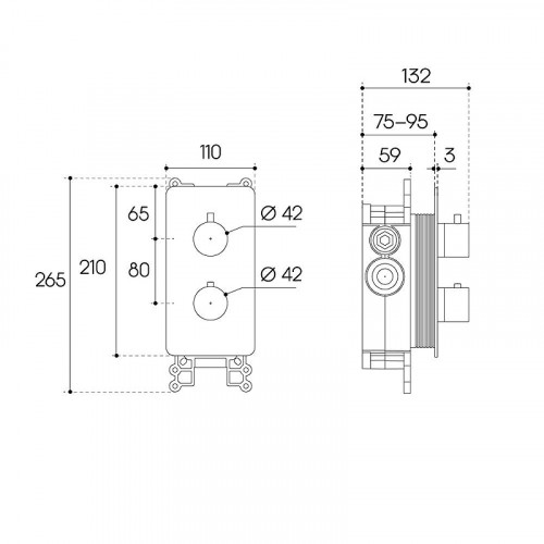 Смеситель для душа Aqueduto ACENO ACE0200 c термостатом цвет Хром