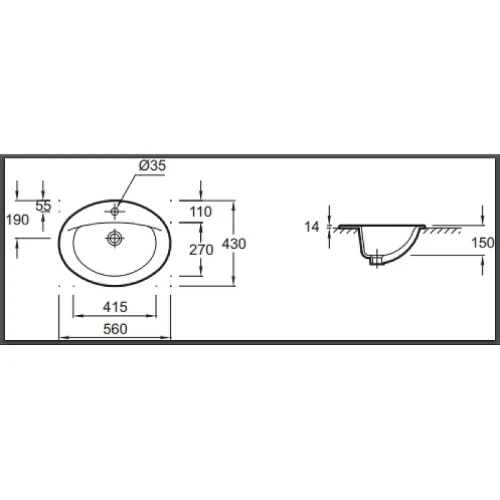 Раковина Jacob Delafon Patio 56 E4155-X5-00 цвет Белый