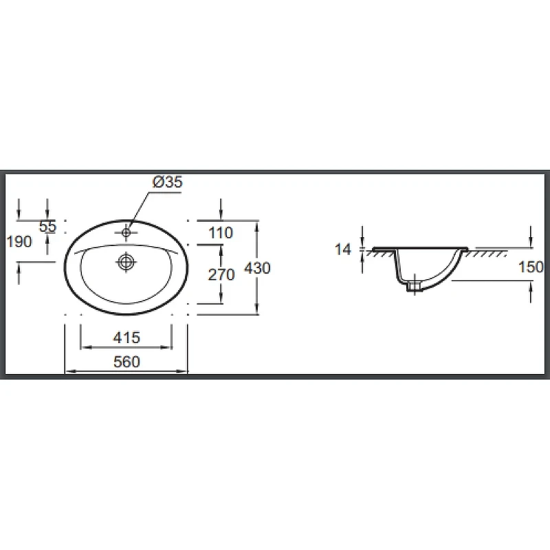 Раковина Jacob Delafon Patio 56 E4155-X5-00 цвет Белый
