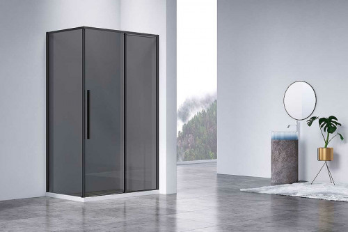 Душевой уголок Vincea Slim-N 120x90 VSR-4SN9012CGB профиль Черный стекло тонированное