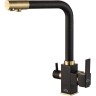 Смеситель для кухни ZorG Steel Hammer SH 805 BLACK BR Черный матовый Бронза латунь на столешницу