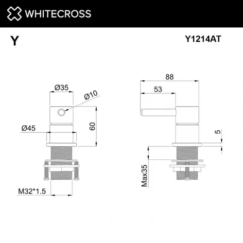 Смеситель для раковины Whitecross Y gunmetal Y1214AT цвет Антрацит
