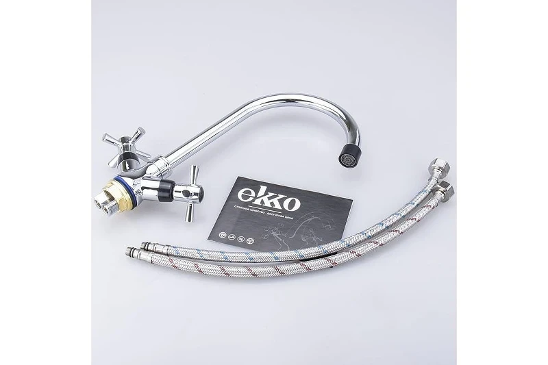 Смеситель для кухни Ekko E49118-8 цвет Хром Черный