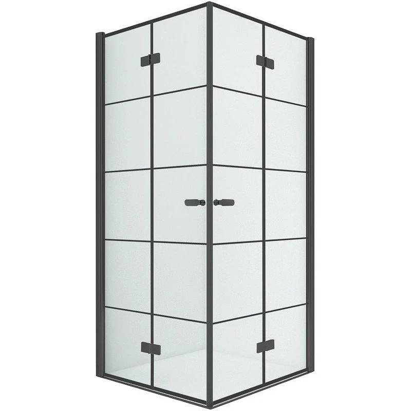 Душевой уголок New Trendy New Soleo Black 90х80 D-0289A/D-0288A профиль Черный стекло прозрачное