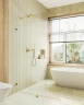 Душевая перегородка Maybah Glass MGD-259-3 790x1950 коннектор стена-стекло Золото стекло прозрачное