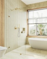 Душевая перегородка Maybah Glass MGD-259-3 790x1950 коннектор стена-стекло Золото стекло прозрачное
