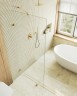 Душевая перегородка Maybah Glass MGD-259-3 790x1950 коннектор стена-стекло Золото стекло прозрачное