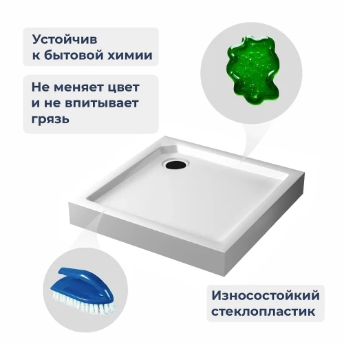 Душевой поддон из стеклопластика RGW SMC-C-W 80х80 12350188-0101 цвет Белый