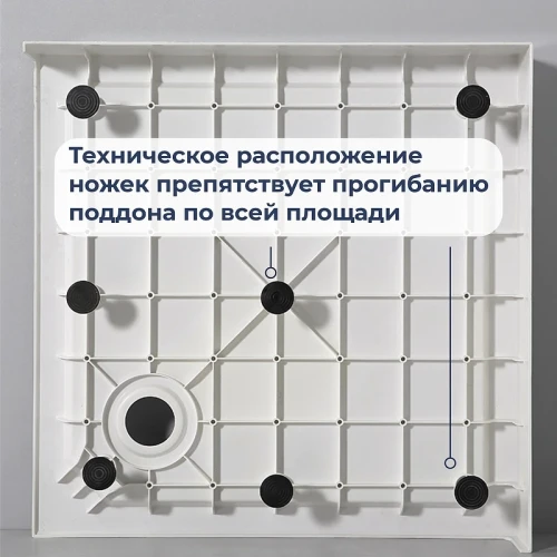 Душевой поддон из стеклопластика RGW SMC-C-W 80х80 12350188-0101 цвет Белый