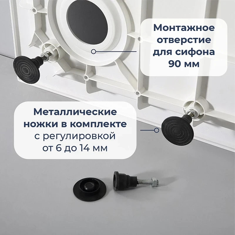 Душевой поддон из стеклопластика RGW SMC-C-W 80х80 12350188-0101 цвет Белый