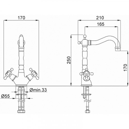 Смеситель для раковины Migliore Revival 19492 Бронза латунь