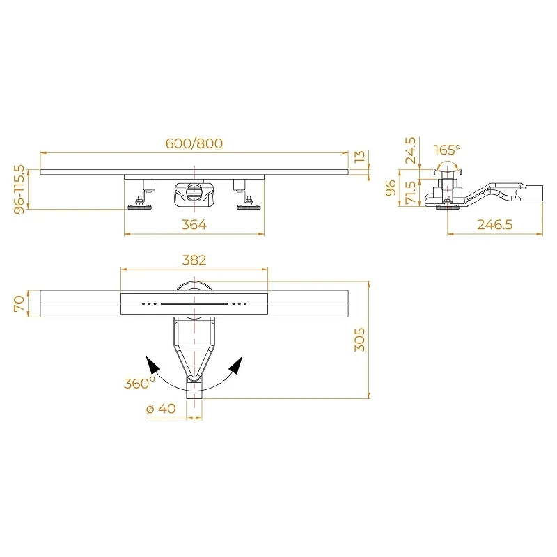 Душевой лоток RGW SDR-53S-80 76215380-13 с решеткой цвет Сатин