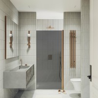 Душевая дверь Maybah Glass MGD-800-2 600x1980 на монопетле Бронза стекло графитовое