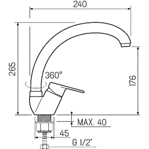 Смеситель для кухни Ростовская Мануфактура Сантехники SL132-011F Хром