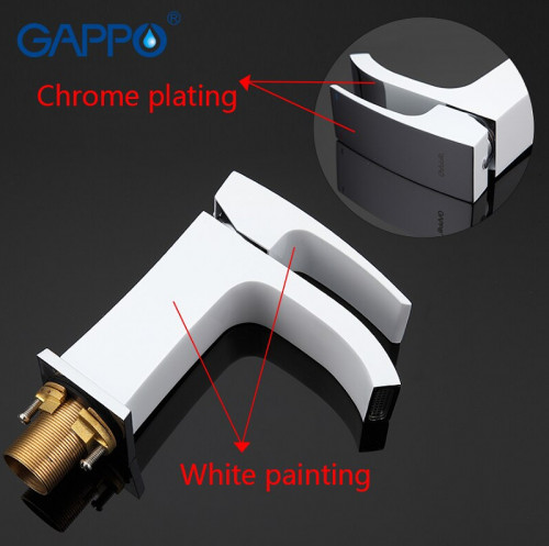 Смеситель для раковины Gappo G07 G1007-8 Белый Хром латунь