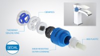 Смеситель для раковины Gappo G07 G1007-8 Белый Хром латунь